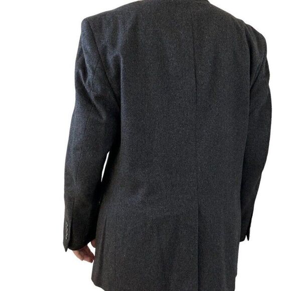 Jose Bank Mens Charcoal Grey Cashmere Dark Academia Blazer Sport Coat 44R - Picture 9 of 10
